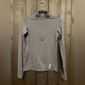 STIO Women's Jacket Sz XS Dark Gray Half 1/2 Zip Outdoor Lightweight Logo EUC